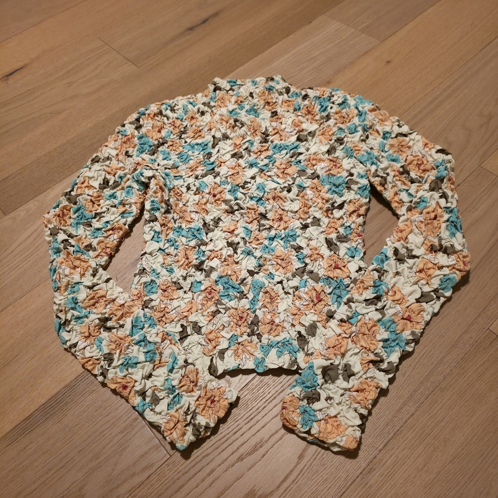 Anthropologie Dolan Multicolor Floral Textured Blouse